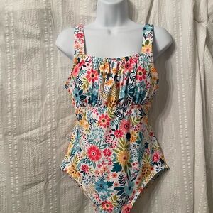 Women’s Floral SHEIN One-Piece Swimsuit - floral. Size large.